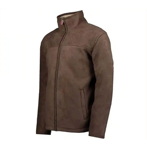 Chaqueta de Forro Polar Marrón para Hombre, Marca ELEGANT CORPORATION, con Cierre de Cremallera, Estilo Casual para Invierno, Color Sólido, Corte Regular, Bolsillos, Tejido de Punto - Product Image 4