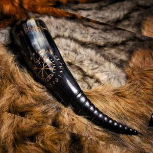 Viking Mead Horn <b>Mug</b> Natural Ox Horn Beer Drinking Cup Bar and Festival Use - Product Image 5