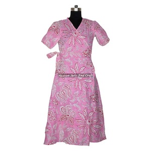 Vente en gros de vêtements de nuit de style kimono robe maxi en coton indien faite à la main - Product Image 1