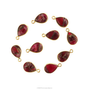 Wholesale mohave <b>sapphire</b> copper turquoise connector cabochon bezel connector single loop diy connector for jewelry making - Product Image 4