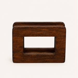 Modern Minimalist Wooden Napkin Holder & <b>Tissue</b> Stand Free Standing Square Design Eco-Friendly Dark Brown Finished - Product Image 5