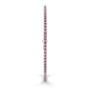 Pulsera de tenis Darcy de oro blanco de 10 quilates con diamantes de laboratorio morados redondos (2 quilates) Tw. Joyería elegante unisex para uso diario, regalo para fiestas - Product Image 1