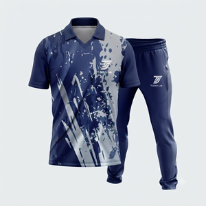 T-Stitch Lab Custom Sublimated Polyester Cricket Uniform Set Unisex Short Sleeve Turn-<b>down</b> Collar Elastic Waist <b>Pants</b> All - Product Image 4