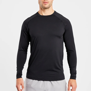 T-shirts pour hommes 100 % coton personnalisables, coupe ajustée, vêtements de sport d'été avec ourlet fendu, design uni pour la course par temps chaud - Product Image 3
