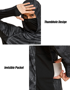 Sudadera de Pesca para Hombre con Capucha y Protección Solar de Secado Rápido, Camisa con Mangas para Canotaje o Pesca con Caña, UPF 50+, Tallas Grandes - Product Image 4