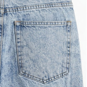 กางเกงยีนส์เดนิมวินเทจผู้ชาย ทรงปกติ ใส่สบาย เอวกลาง สไตล์ลำลอง สตรีทแวร์ ผ้าถัก ทรงตรง ติดกระดุม 100% - Product Image 5