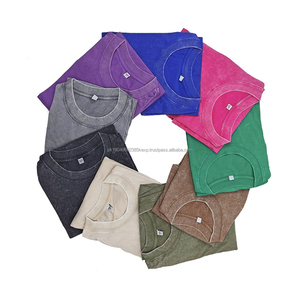 Personalizar Logo Oversize Hombres 230 Gsm Algodón grueso Lavado ácido Boxy Camisetas Impresión personalizada Peso pesado Vintage Lavado ácido Camiseta - Product Image 2