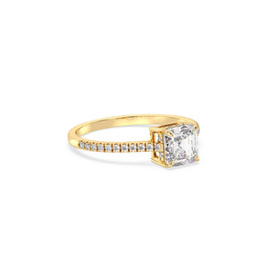 Bague de fiançailles solitaire en moissanite taille Asscher 1,3 carat pour femme, prix de gros usine REYES, certifiée GRA, bijoux fins - Product Image 3