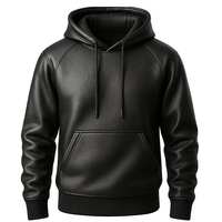 Blouson Bomber en Cuir Noir pour Homme Afernon Industry, Coupe Droite, Décontracté, avec Poches Avant, Fermeture Éclair, Anti-Plis, Hiver