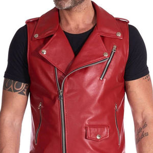 Custom <b>Men's</b> Genuine <b>Leather</b> <b>Waistcoat</b> High Quality Motorcycle Biker Vest Breathable Windproof Waterproof - Product Image 5