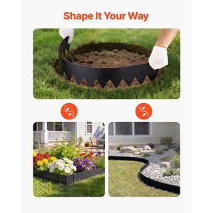 Bordatura Metallica da Giardino in Acciaio Zincato, Confezione da 6, 40 x 8 Pollici, Pieghevole, con 6 Clip di Montaggio per Paesaggistica e Piante Artificiali - Product Image 5