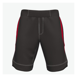2026 Latest Design Black MMA <b>Shorts</b>: Red Side Graphic Contrast Stitching Training <b>Shorts</b> for <b>Grappling</b> - Custom OEM Service - Product Image 2