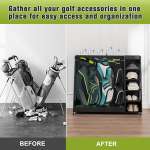 Black Wooden Golf Bag <b>Storage</b> <b>Rack</b> - Product Image 6