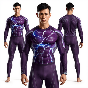 Maillot de protection sans manches pour homme, violet royal, avec strass, Pinco Sports Ps-E-New, 120g, antibactérien, respirant, séchage rapide - Product Image 1