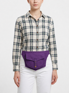 Sac banane tendance en toile de coton pour la vente en gros – Pochette compacte pour la taille avec sangle réglable, idéale pour la randonnée, antivol et légère - Product Image 5