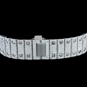 Reloj Mecánico de Cuarzo con Diseño Único, Esfera Azul, Caja Cuadrada, Adornado con Diamantes Moissanite, Exclusivo Reloj de Regalo de Diseñador de Hip Hop - Product Image 5