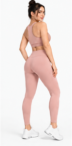 Ensemble de yoga pour femmes, couleur unie, soutien-gorge de sport à bretelles, short taille haute, Pilates, gym, fitness, entraînement, vêtements de sport, deux pièces personnalisées - Product Image 6