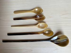 Combo Horn Spoons Spoons collection Buffalo Horn Spoon Handmade buffalo horn spoon Exquisite Horn Kitchen Utensils Natural Craft - Product Image 5
