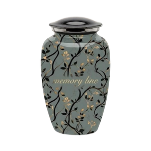 Handcrafted Metal Cremation Urn for Adult Human Ashes Decorative Large Memorial Funeral Urn <b>Jar</b> Blue <b>Marble</b> - Product Image 4