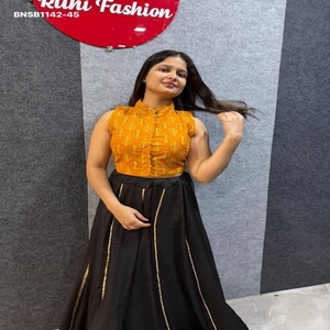 Premium Quality Latest Designer Ajrakh Cotton with Printed Design <b>Readymade</b> Collar-<b>Blouse</b> Collection Manufacturer from Surat - Product Image 1