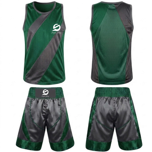 Uniforme de boxe personnalisé de haute qualité avec logo, 100% polyester extensible, confortable, léger, respirant, séchage rapide, grandes tailles - Product Image 1