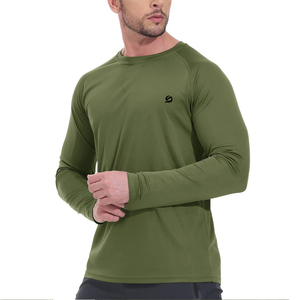 Camiseta de Manga Larga Lisa de Alta Calidad para Hombre, Poliéster/Algodón, Antiarrugas, Secado Rápido, Transpirable - Product Image 4