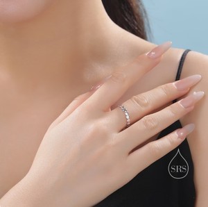 Anillo Infinito de Plata de Ley con Puntos, Anillo de Amistad, Anillo Delgado en Forma de Corazón, Anillo Apilable - Product Image 3