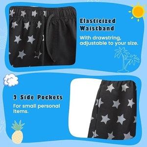 Shorts de sport décontractés pour hommes, noirs, à séchage rapide, infroissables, tissés, rayés, à cordon de serrage, taille mi-haute - Product Image 4
