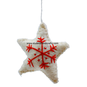 Étoile blanche de Noël en feutre de laine de qualité supérieure - Product Image 1