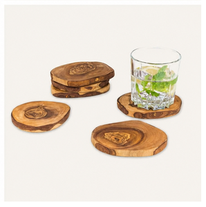 Handcrafted <b>Rustic</b> Natural Olive Wood Coasters Set Sustainable Eco-Friendly Wooden Drink Coasters For <b>Coffee</b> <b>Table</b> Protection - Product Image 6