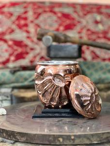 Seau à glace vintage en métal finition cuivre avec couvercle et pince, idéal pour la décoration de bar, le service de fête et les cadeaux - Product Image 4