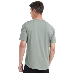 เสื้อยืดผู้ชายสีพื้น แขนสั้น คอกลม ผ้าคอตตอนเจอร์ซีย์ ทรงปกติ สวมใส่สบาย ระบายอากาศได้ดี เสื้อยืดสีพื้น - Product Image 3