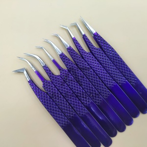 Pinzas para Extensión de Pestañas de Color Azul Vespa, con Punta Puntiaguda, Agarre de Diamante, Acero Inoxidable Sostenible, Logotipo Personalizado, Pinzas para Volumen de Pestañas - Product Image 1