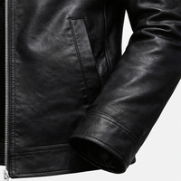 Blouson d'hiver uni style motard, en cuir, imperméable et épais, pour usage quotidien, avec coutures durables, personnalisable