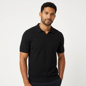 Polo de Manga Corta para Hombre, Color Sólido, Tejido, Estilo Casual, Largo Regular - Product Image 6
