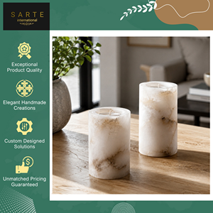 Marble Alabaster <b>Tea</b> <b>Light</b> Candle Holder | Premium Quality Handmade Eco-Friendly Christmas Home Decor Tabletop Use India - Product Image 5