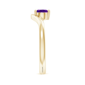 Anillo Solitario con Gema Morada en Corte Pera para Mujer, Banda Curva Minimalista, Joyería de Compromiso en Oro de 10K, 14K, 18K y Plata 925, 935 - Product Image 3