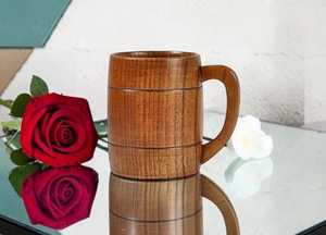 Jarra de Cerveza de Madera, Diseño Moderno y Lujoso con Asa, Ecológica, Hecha a Mano, Reutilizable para Adultos - Product Image 2