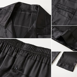 Pyjama léger pour hommes, ensemble short à manches courtes et col rond, taille élastique, doux et respirant, pyjama d'été pour la maison - Product Image 5