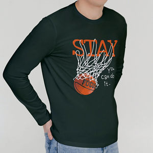 T-shirt à manches longues pour homme en coton 100% respirant et à séchage rapide, écologique, avec logo personnalisé, de haute qualité, pour l'hiver - Product Image 5