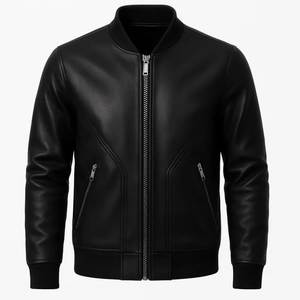Fashionable Custom Design <b>Men's</b> Leather <b>Jacket</b> Pakistan Made Windproof Breathable Hooded Stand Front for <b>Men</b> Bikers Winter - Product Image 6
