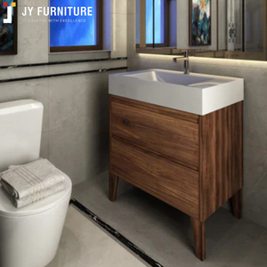 Muebles JY de lujo, diseño europeo moderno, estilo de almacenamiento oculto, encimera de mármol Artificial, tocador de baño de lujo - Product Image 5