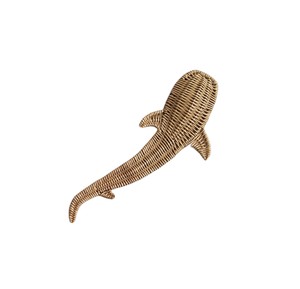 Decoración de pared con diseño de tiburón para dormitorio infantil, hecha de ratán ecológico, material de mimbre, con animales marinos. - Product Image 1