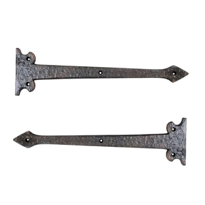 Antique Cast Iron <b>Dummy</b> Hinge Strap For Barn Doors Heavy Duty Decorative Faux T-Hinge Fronts Vintage Garage and Gate Hardware - Product Image 1