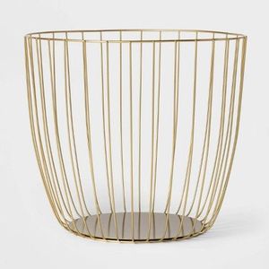 Cesta de Almacenamiento de Alambre en Forma de Cuenco con Acabado Dorado para Decoración del Hogar y Organización - Product Image 1