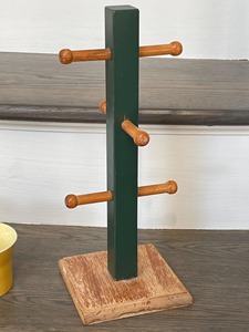 Wholesale Farmhouse Decor Vintage Rustic Mug Rack <b>Tree</b> Mug <b>Stand</b> Storage with Hooks Wooden Coffee Cup Coffee Mug Rack - Product Image 1