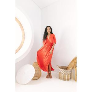 Women’s Solid Color V-Neck Maxi Dress Casual Loose Summer Beach <b>Kaftan</b> <b>Long</b> Dress - Product Image 1