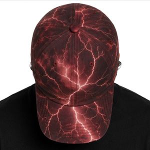 หมวกเบสบอลลายสายฟ้าสีแดงเลือดหมู ปรับขนาดได้ ผ้าฝ้าย สไตล์ Dad Hat แฟชั่นสตรีทแวร์ กีฬา ยูนิเซ็กซ์ รับผลิตตามแบบ OEM ODM ขายส่งจากโรงงาน - Product Image 6