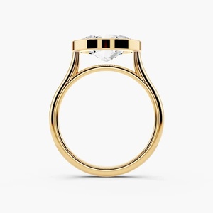 Anillo de Compromiso Solitario con Diamante Cultivado en Laboratorio de Corte Ovalado, Certificado IGI, Engaste en Bisel, Oro 10K/14K/18K, Plata 925/935, Aniversario de Bodas - Product Image 2