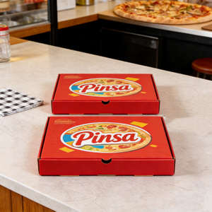 Cajas para <span class=keywords><strong>Pizza</strong></span> <span class=keywords><strong>Pinsa</strong></span>, Rectangulares Verdes, de Cartón Ranurado Reciclable, Impresión a Cuatro Colores, Empaque para Alimentos - Product Image 3